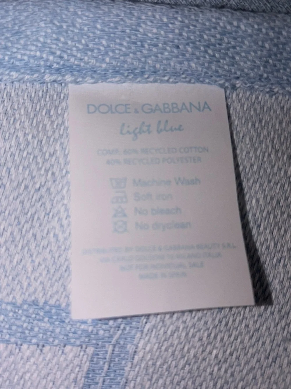 EUC Dolce & Gabbana Light Blue Oversized Beach Towel Pool Swimming Designer